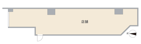 名古屋市東区泉　久屋大通駅まで徒歩3分の築浅賃貸マンション「スリーアイランドタワー久屋大通」貸店舗 1階店舗間取り