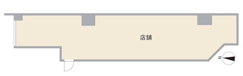 名古屋市東区泉　久屋大通駅まで徒歩3分の新築賃貸マンション「スリーアイランドタワー久屋大通」貸店舗 1階店舗間取り