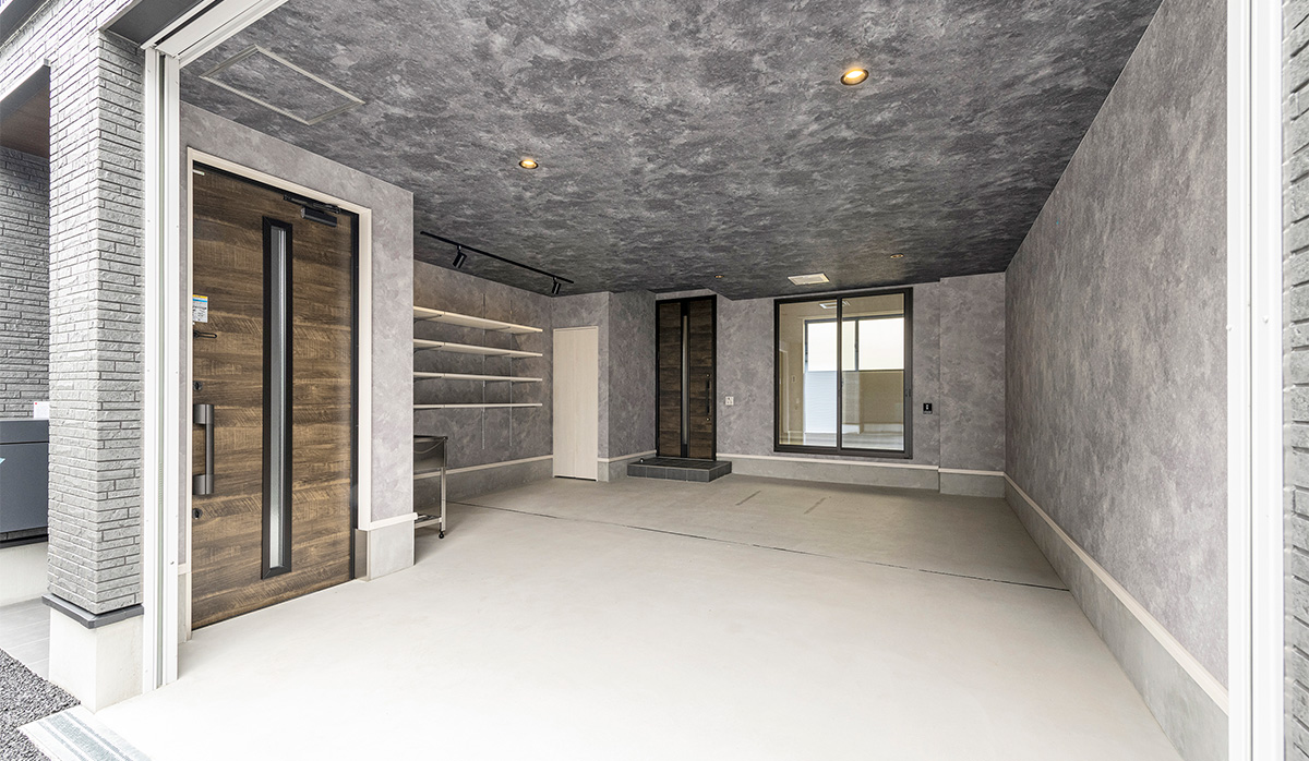 愛知県岩倉市の新築賃貸ガレージハウス/ビルトインガレージ付きメゾネット賃貸アパート「HC-G Iwakura」C棟ガレージ写真