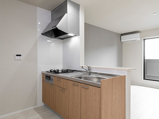 愛知県岩倉市の新築賃貸ガレージハウス「HC-G Iwakura」C棟キッチン