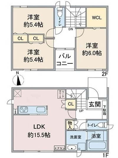 名古屋市守山区吉根の新築戸建賃貸住宅「吉根貸戸建」BDタイプ間取り