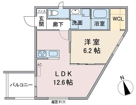 愛知県豊田市の新築賃貸木造3階建てアパート「ルアナ」間取り1号室