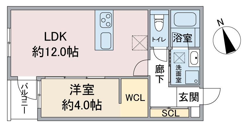 名古屋市西区名西の新築賃貸アパート「(仮称)リブレ名西一丁目」Cタイプ間取り