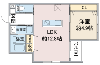 名古屋市北区清水の新築賃貸アパート「LIBRE COURT 清水」Bタイプ間取り
