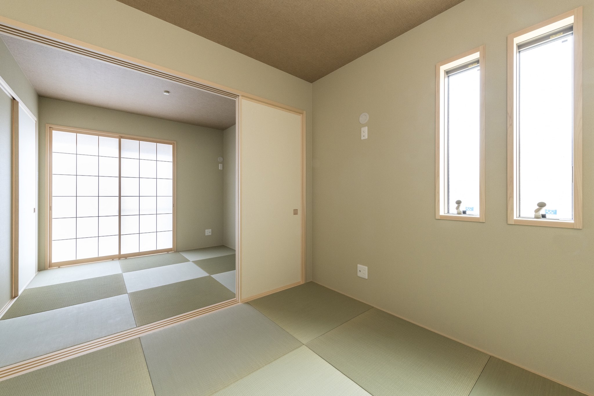名古屋市南区の注文住宅の和モダンのシンプルで明るいデザインの和室